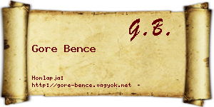 Gore Bence névjegykártya